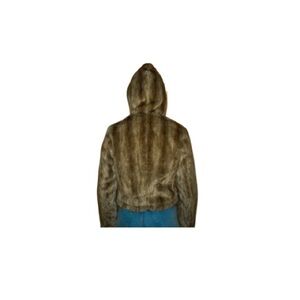 Brown Faux Fur Hooded Jacket
